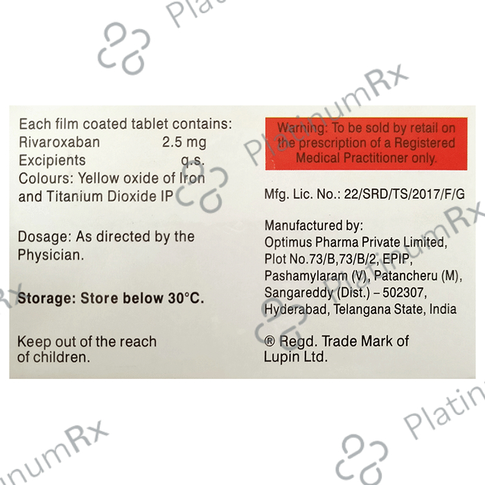 Rivaban 2.5mg Tablet 10s