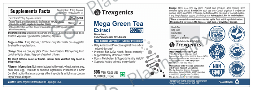 Trexgenics Mega Green Tea Extract Veg Capsule