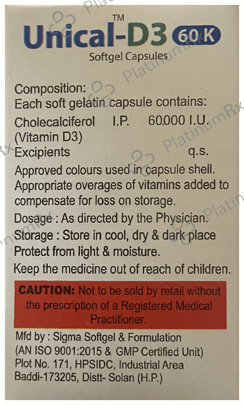 Unical-D3 60K Softgel Capsule