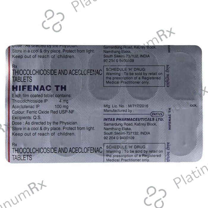 Hifenac TH 100/4mg Tablet 10s