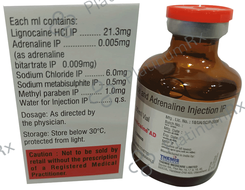 Themicaine AD 2%/0.005mg Injection