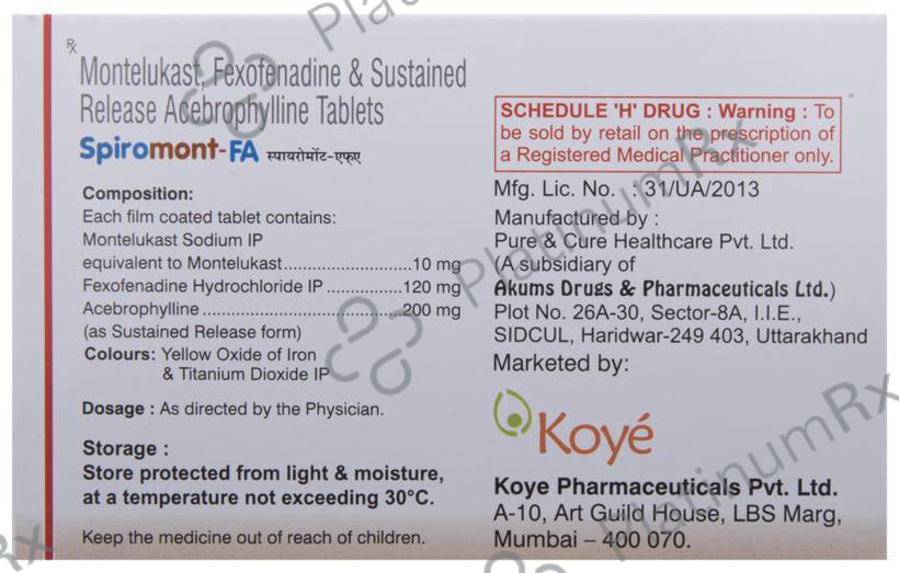 Spiromont-FA Tablet SR