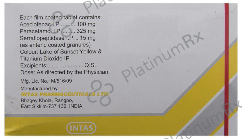 Hifenac D 100/325/15mg Tablet 10s