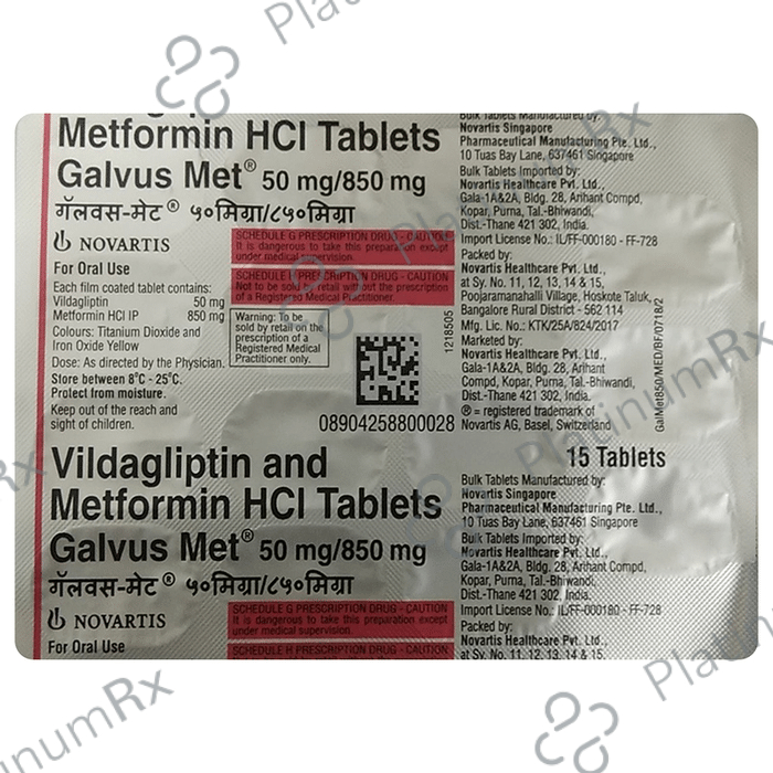 Galvus M 50/850mg Tablet 15s