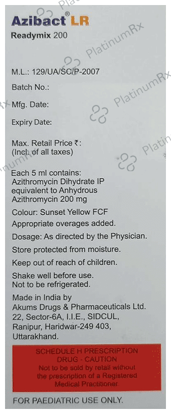 Azibact LR 200mg Readymix 30ml