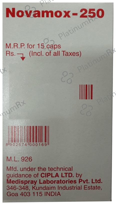 Novamox 250mg Capsule 15s