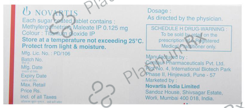 Methergin 0.125mg Tablet 10s