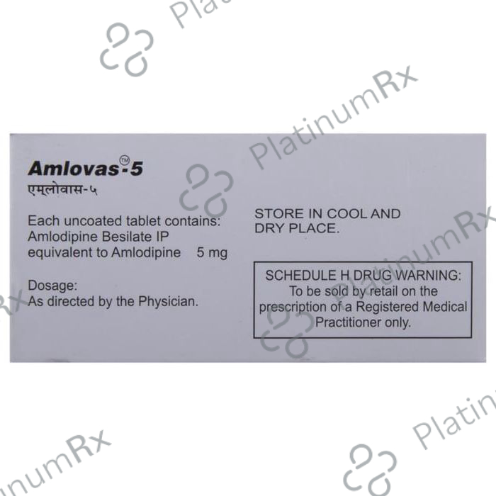 Amlovas 5mg Tablet 15s