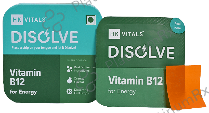 Healthkart HK Vitals Disolve with Vitamin B12 - Strip for Energy - Flavour Orange