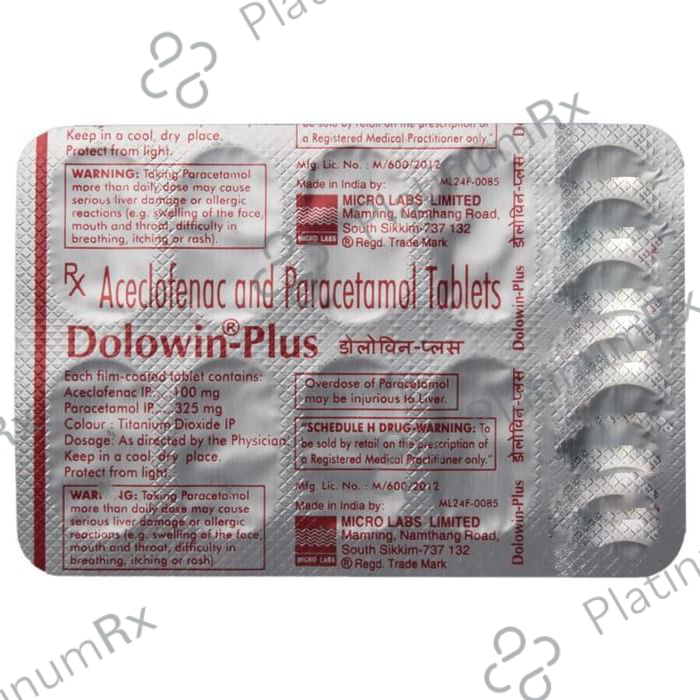Dolowin Plus 100/325mg Tablet 10s
