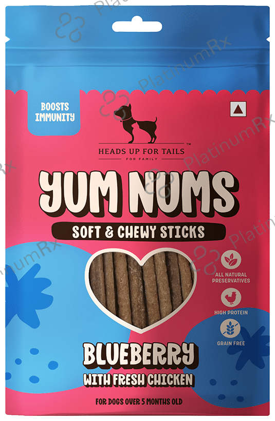 Heads Up For Tails Yum Nums Soft & Chewy Sticks Blueberry with Fresh Chicken