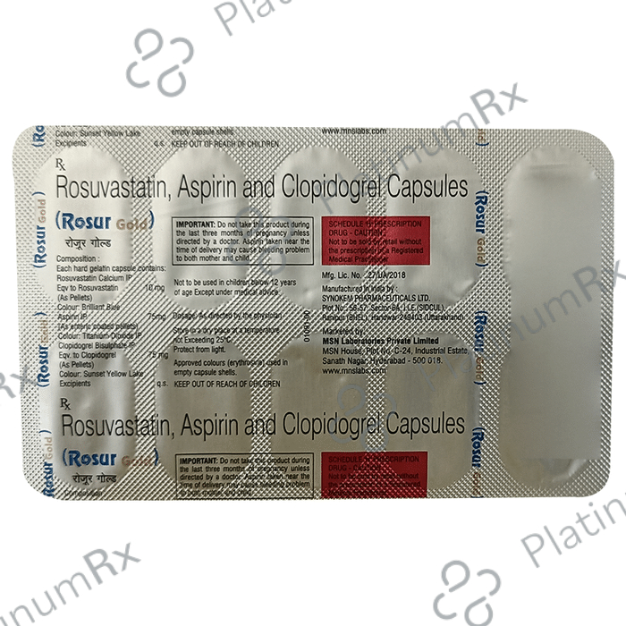 Rosur Gold 10/75/75mg Capsule 10s
