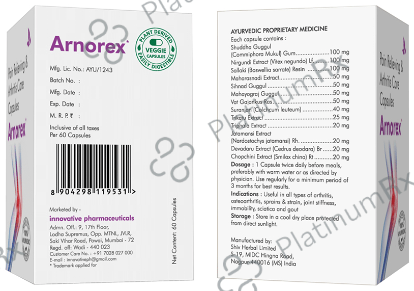 Arnorex Capsule (60 Each) 1 Bottle