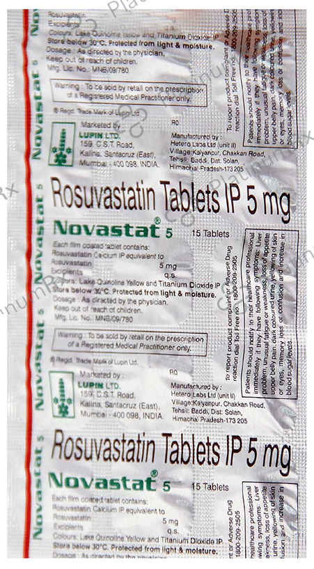 Novastat 5mg Tablet 15s