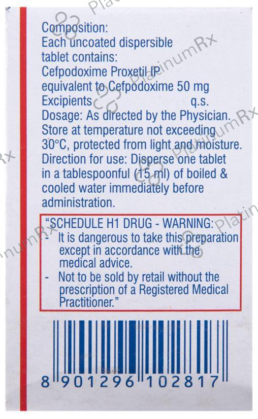 Cepodem DT 50mg Tablet 10s