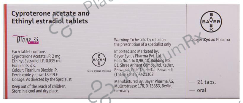 Diane 2/0.035mg Tablet 21s