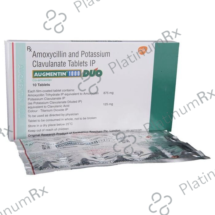 Augmentin 1000 Duo 875/125mg Tablet 10s