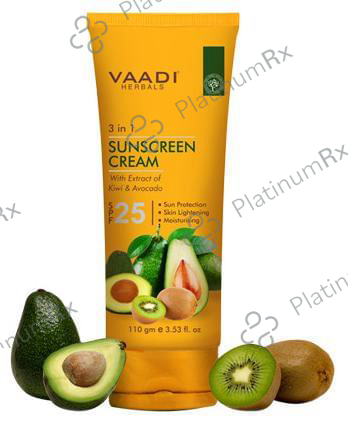 Vaadi Herbals Sunscreen Cream SPF-25 with Extracts of Kiwi & Avocado