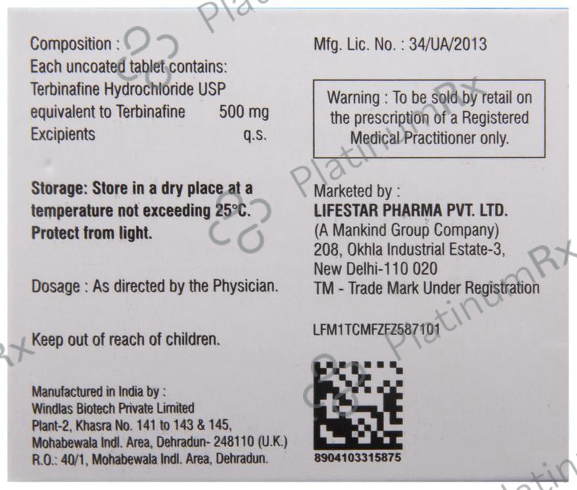 Terbinaforce 500mg Tablet 7s