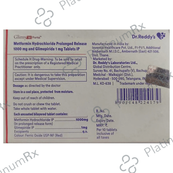 Glimy M1 Forte 1/1000mg Tablet PR 10s