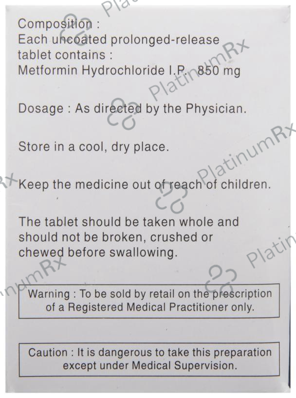 Gluconorm 850mg SR Tablet PR 10s