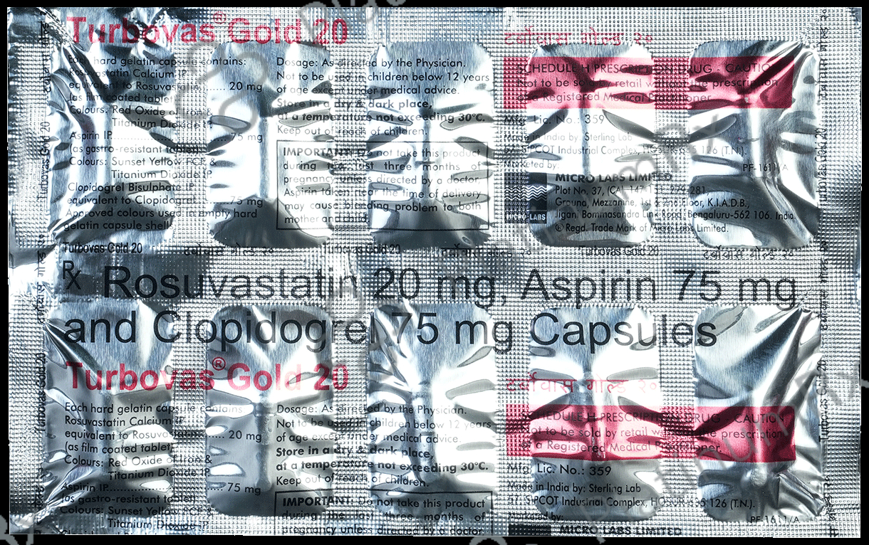 Turbovas Gold 20/75/75mg Capsule 10s