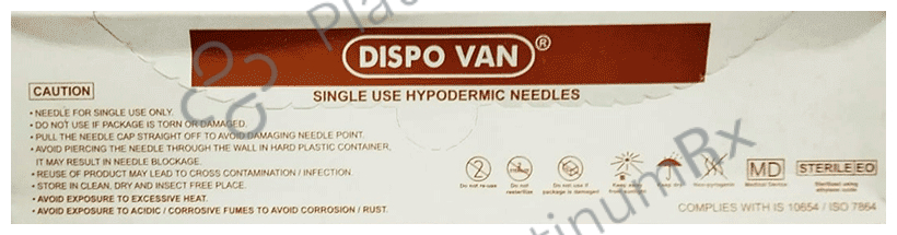 Dispovan Needle 26G X 0.5 Inch 100s