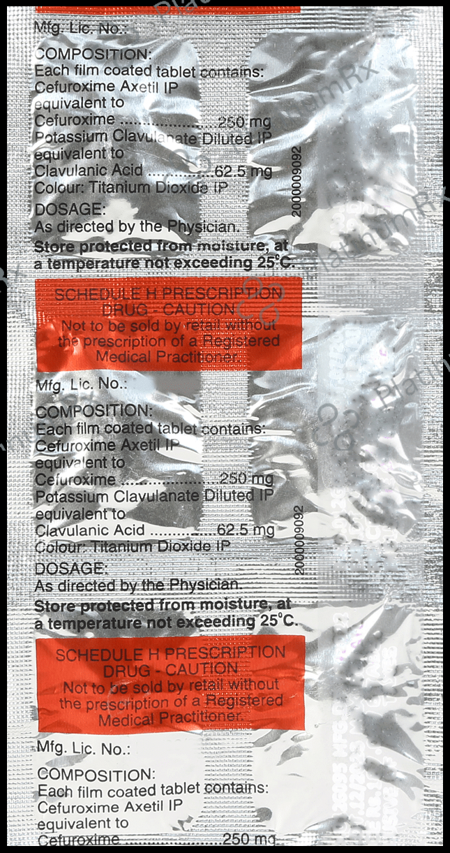 Zefu CV 250/62.5mg Tablet 6s