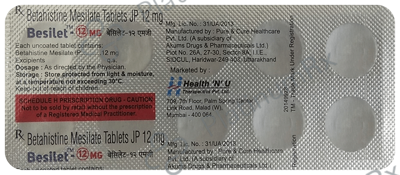 Besilet 12mg Tablet 10s