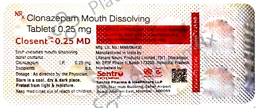 Closent-0.25 MD Tablet