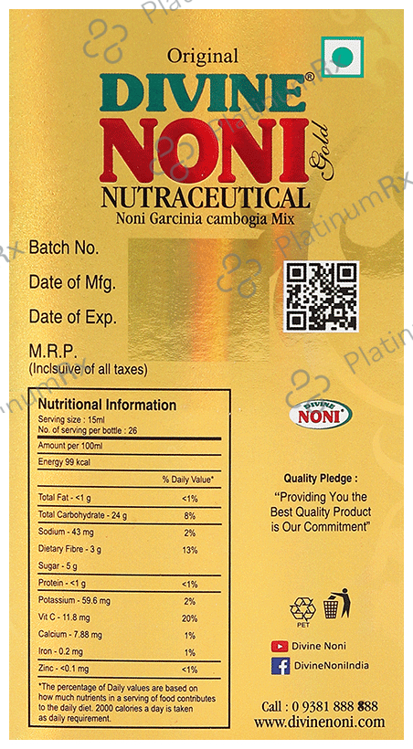 Prof Peter's Original Divine Noni Gold 400 ml