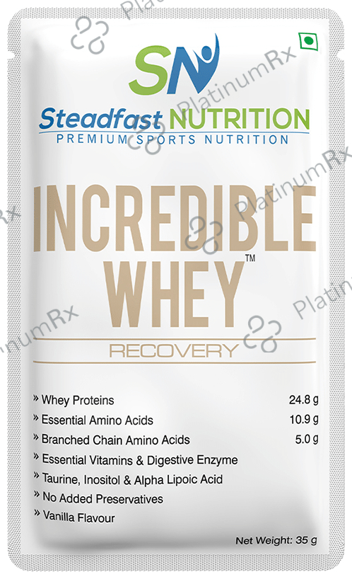 Steadfast Nutrition Incredible Whey Recovery Sachet (35gm Each) Vanilla 60 Sachets