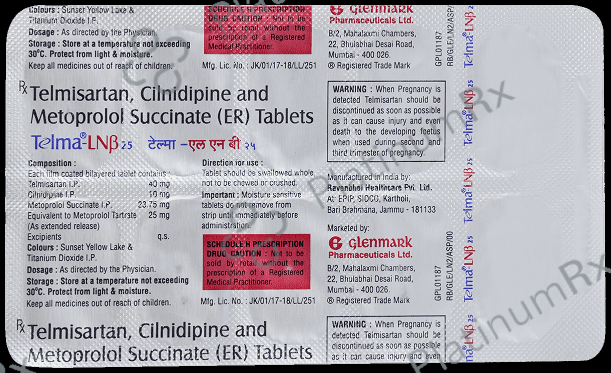 Telma LNB 10/25/40mg Tablet ER 10s