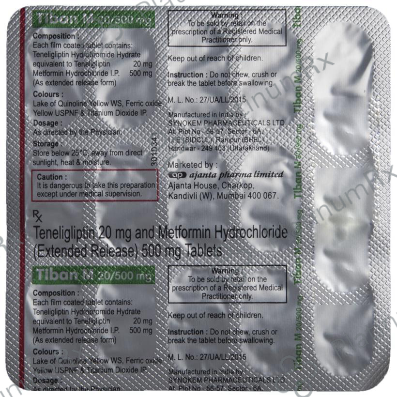 Tiban M 20/500mg Tablet ER 10 tablets
