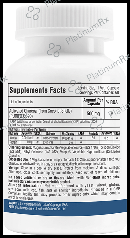 Trexgenics Activated Coconut Charcoal 500mg Capsule