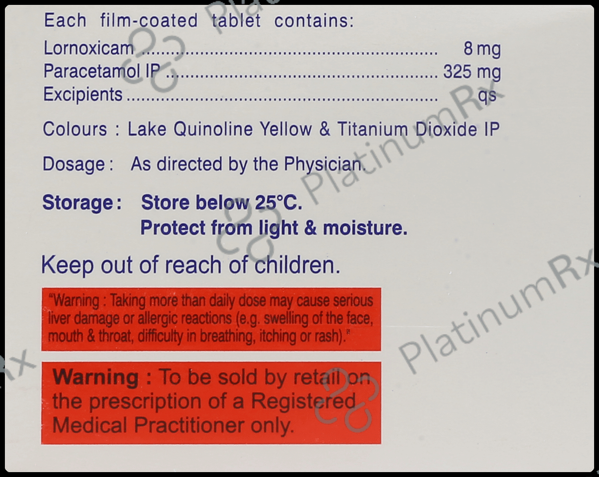 Lornoxi P 8/325mg Tablet 10s