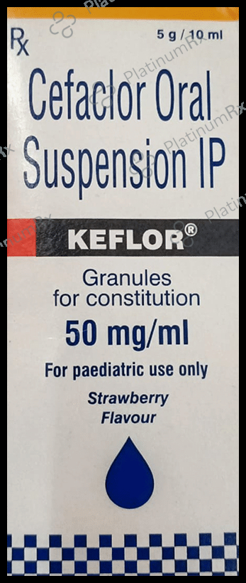Keflor 50mg Oral Suspension Strawberry 10ml