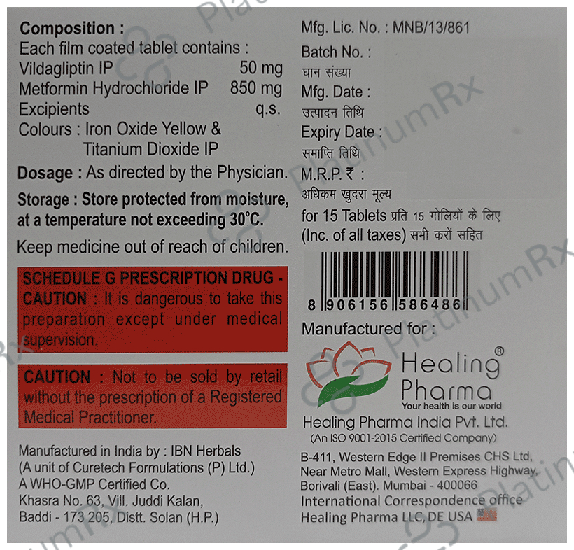 Vildasmart M 850mg/50mg Tablet