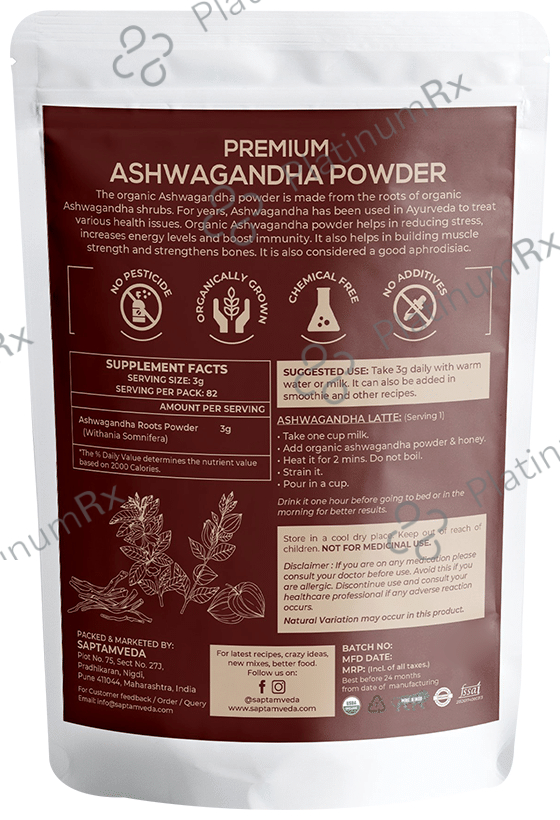 Saptamveda Premium Organic & Natural Ashwagandha Powder
