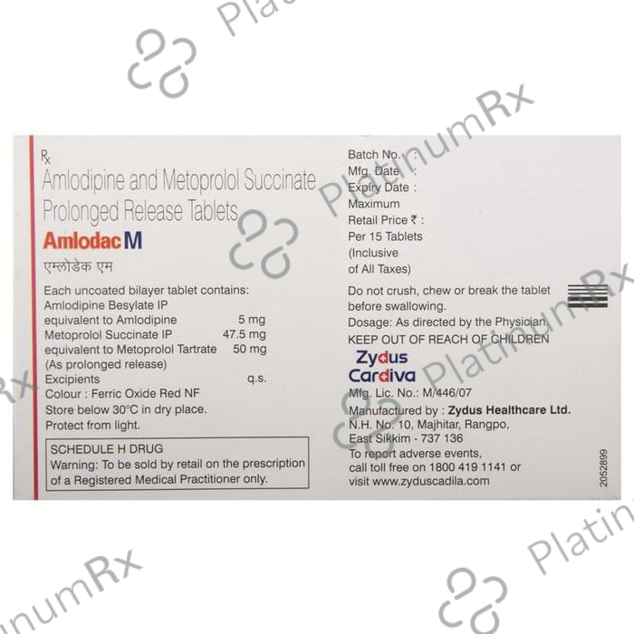 Amlodac M 5/47.5mg Tablet PR 15s