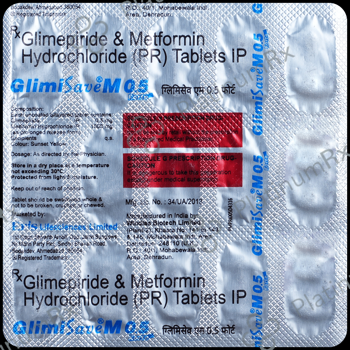 Glimisave M Forte 0.5mg/1000mg Tablet PR
