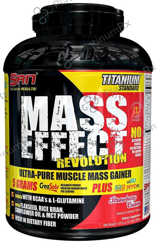 SAN Mass Effect Revolution Mass Gainer Powder Strawberry Cream 6 lb
