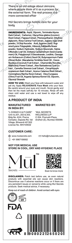 Mul Secrets Rejuvenate: Skin Firming Mask