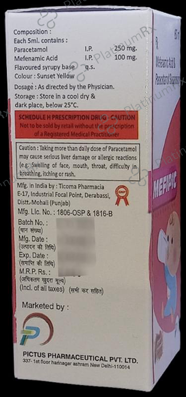 Mefipic Oral Suspension Mango