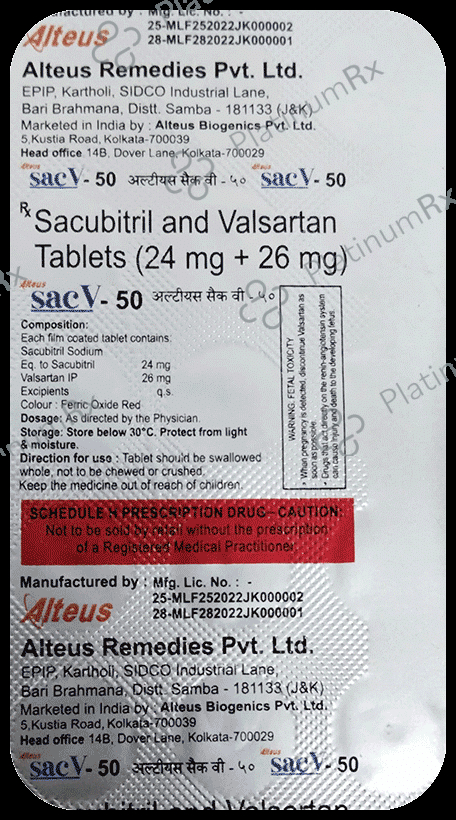 Sac V 24mg/26mg Tablet 15 tablets