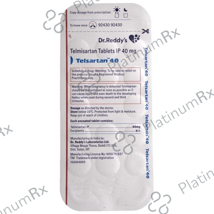 Telsartan 40mg Tablet 15s