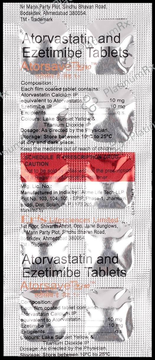 Atorsave EZ 10/10mg Tablet 10s