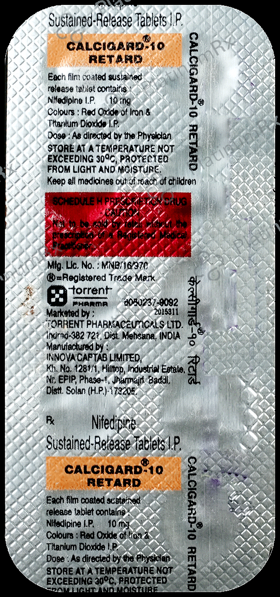 Calcigard Retard 10mg Tablet 10s