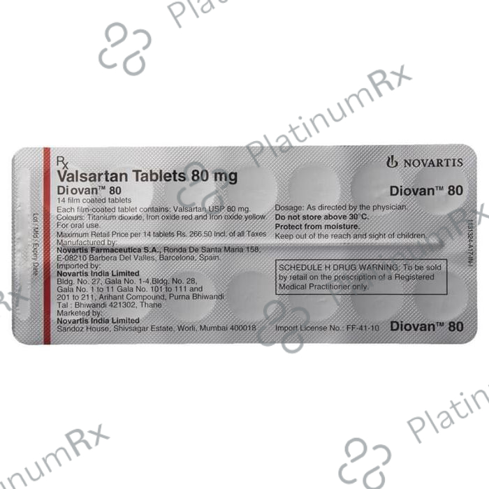 Diovan 80mg Tablet 14s