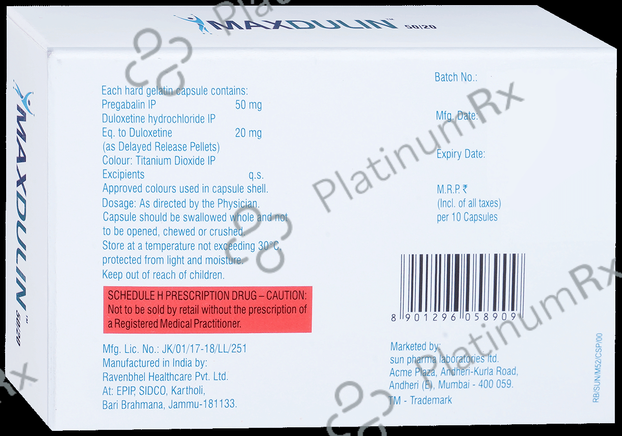 Maxdulin 50/20 Capsule DR